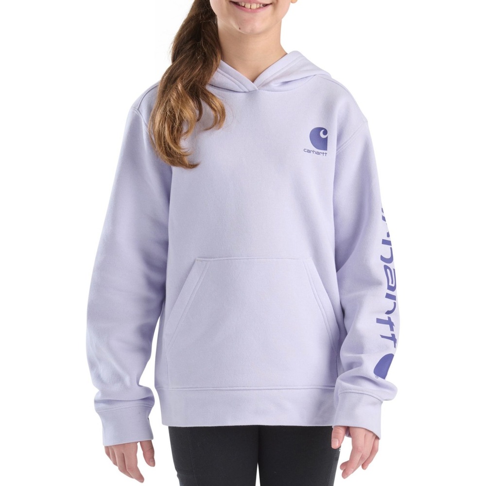 Carhartt Girls Mica Purple Graphic Hooded Sweatshirt Fleece Hoodie Medium 10
